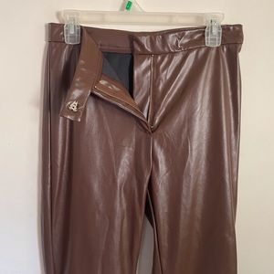 Medium Brown Leather Pants